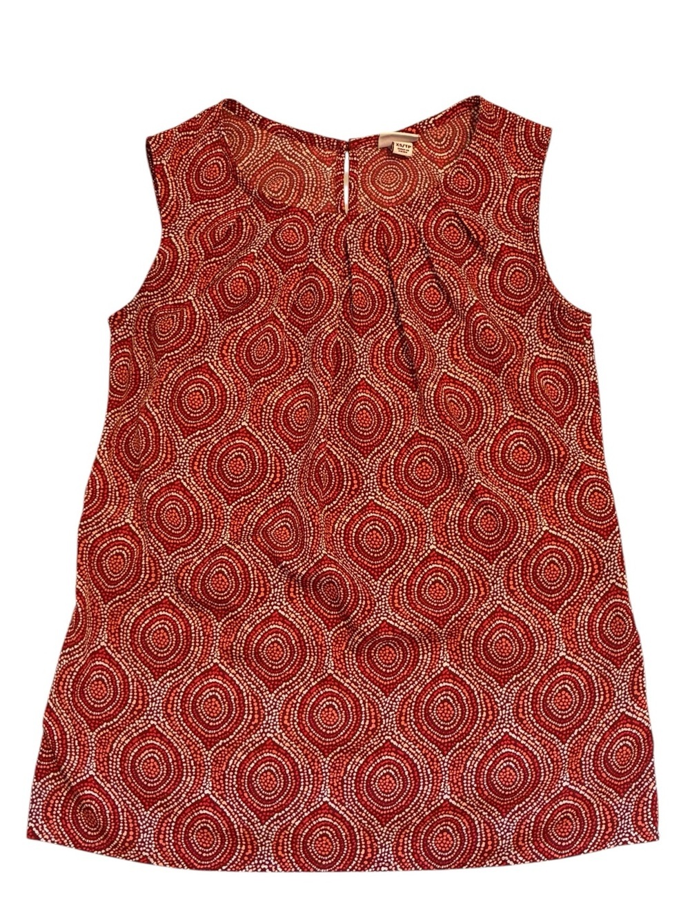 Merona Red Sleeveless Patterned Tank Top